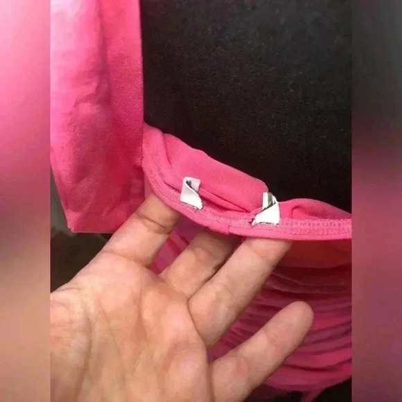 Hot Pink Asymmetrical Halter Wrap Dress - Picture 10 of 13